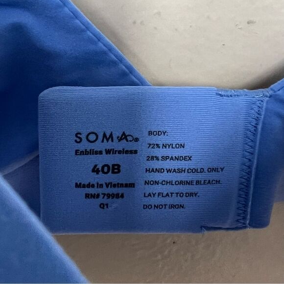 SOMA Enbliss Wireless Bra Dreams Come Blue NEW NWT RETAIL $50.00 Size 40B - Picture 3 of 7